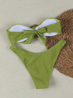 XS - L Metal Ring Bandeau Bikini Women Swimwear Female Swimsuit Two-pieces Bikini set Brazilian High Cut Bathing Suit Swim Lady