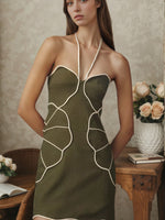 Summer Halterneck with Suspenders A line Dress Elegant Graceful Seaside Dress
