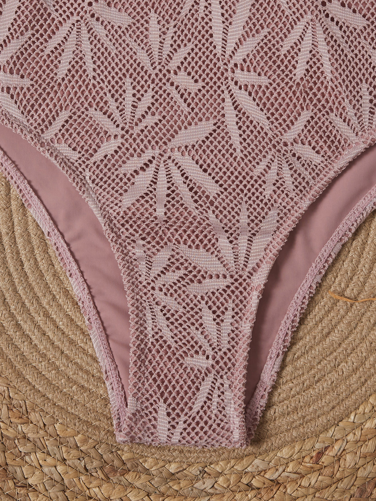 Leaves Printed Mesh Hollow Out Women Swimwear One Piece Swimsuit Female Monokini High Leg Cut Bather Slim Bathing Suit Swim Lady