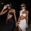 Women Clothing Summer Autumn Sexy Sleeveless Hollow Out Cutout Split Irregular Asymmetric Dress Sexy