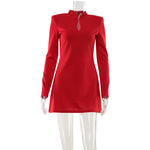 Women Clothing Red Simple Elegant Dress Chest Hollow Out Cutout out Cinched High Grade A line Short Dress Women