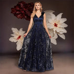 Deep V Plunge Dress Sexy Dress Embroidered Slim Fit Fishtail Bridesmaid Cocktail Evening Dress Women