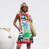 Dress Positioning Multicolor Printing Sleeveless Vest Dress