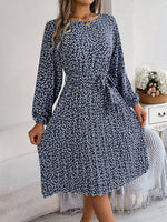 Spring Summer Casual Long Sleeved Floral Large Hem Pleated Women Clothing