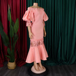 D368 cross-border women's fashion temperament lace off-the-shoulder fishtail party sexy party dress foreign trade dress