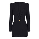 Spring Autumn High Solid Color Long Sleeve Slim Fit Office Ladies Business Dress Women
