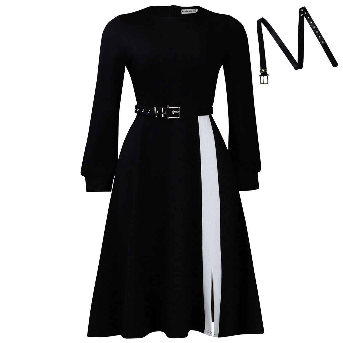 Women Clothing Long Sleeve round Neck Solid Color High Waist Elegant Spliced African Dress