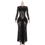 Fall Type Hip Sexy See through Slim Lace Dress Women