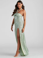 Summer Sexy Dress Sequined Halter Slim Fit Evening Dress