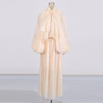 Niche High Grade Maxi Dress Autumn Winter Design Batwing Sleeve Lace up Dress Women