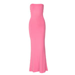 Women Clothing Summer off Neck Tube Top Backless Lace up Sexy Tight Waist Slimming Dress