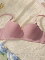 New 2-piece Solid Color Lingerie Set Women's Steel Collar Push Up Bra Women's Lingerie Underwear Daily Bra Set J2611