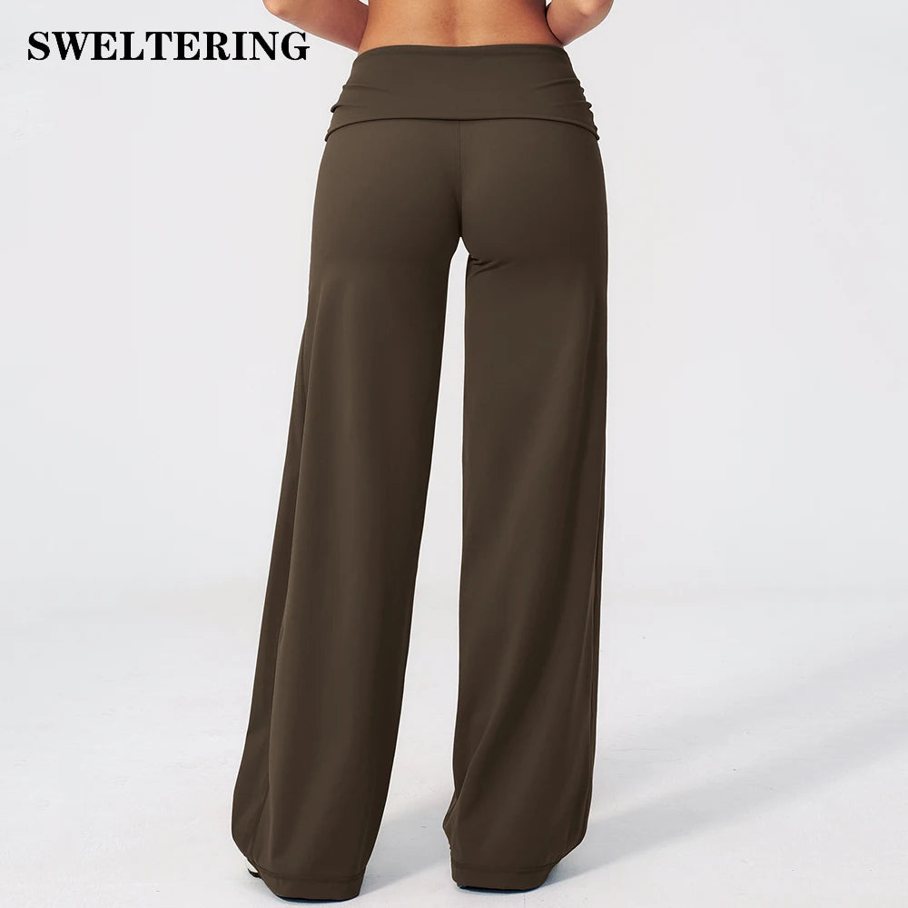 Yoga Pants Women High Waist Fitness Sports Flared Trousers Gym Workout Jogging Wide Leg Pants Female Dance Sports Flared Pants