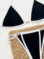 DEKA Brazilian Black White Micro Bikini Biquini Bandeau Padded Thong Swimsuit Women High Cut Bathing Suit Female Solid Monokini