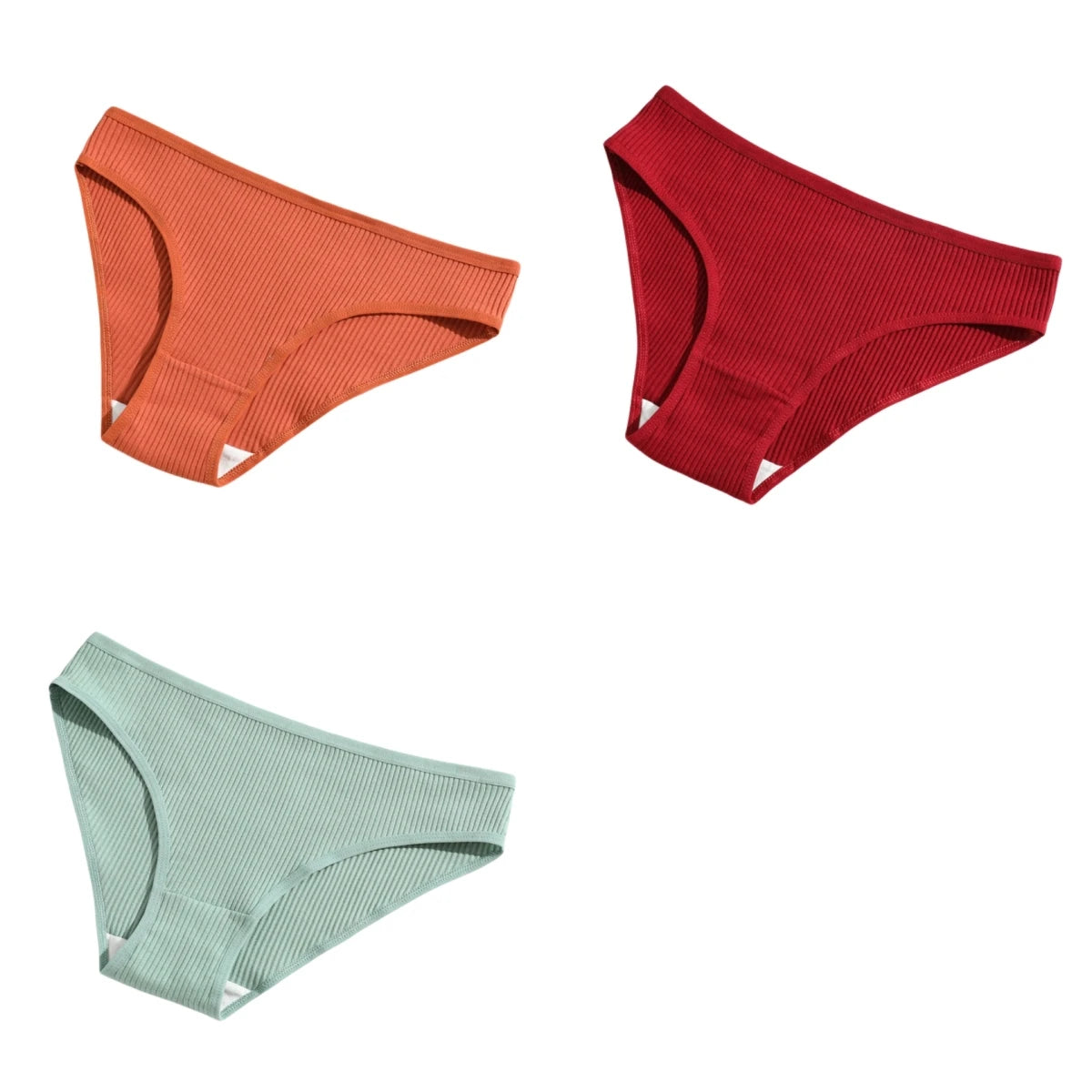 3Pcs/Set Cotton Panties Women Low Waist Underwear Seamless Briefs Solid Color Sports Breathable Underpants Female Lingerie