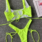 2026 High Cut Micro Thong Bikini Female Thong Bikinis Swimsuit Women Swimwear Two-pieces Bikini Set Brazilian Bathing Suit Swim