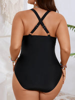 2026 Black V-neck Swimwear Female Large Plus Big Size Swimsuit Women One Piece Bathers Bathing Swimming Swim Suit Beachwear 5XL