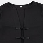 Sexy hot girl solid color short-sleeved T-shirt round neck slim basic versatile top