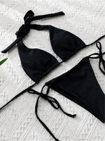 11 Colors Halter Mini Micro Thong Bikini Female Swimsuit Women Swimwear Two-pieces Bikini Set Bather Bathing Suit Swim Beachwear