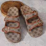 Flowers Embroidery Thick Bottom Sandals Women Fashion Designer Buckle Platform Slippers Woman Summer 2025 Non Slip Sandles Mujer