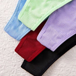 1pcs Women's Sexy Thong Low-Rise Multi-Color G-string Solid Color Heart Buckle Panty Thin Breathable Skin-Friendly Underwear