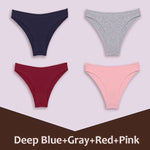 4Pcs Women's Cotton Briefs Seamless Women Sexy Panties Intimates Solid Color Breathable Underwear Female Low Waist Soft Lingerie