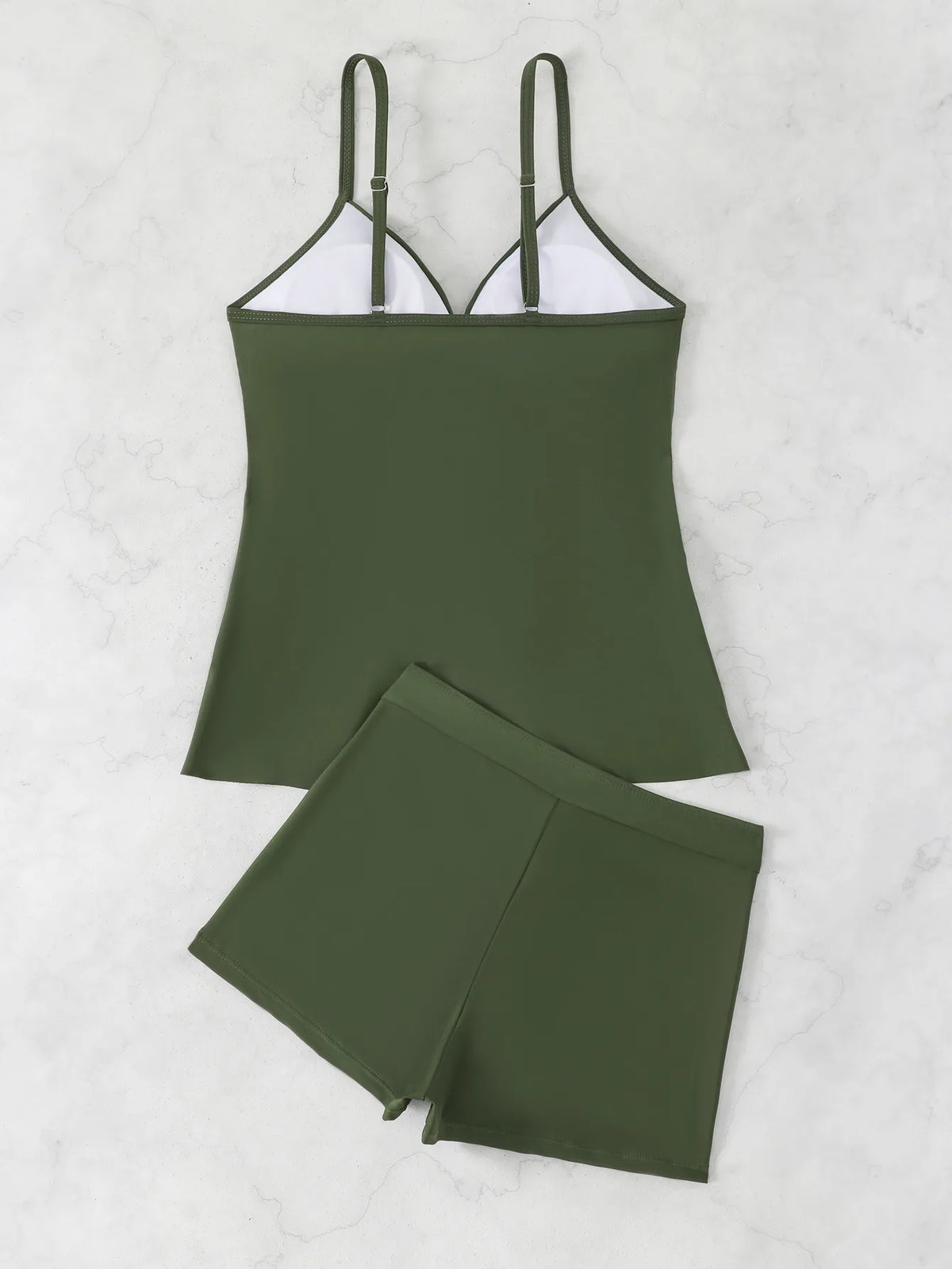 Summer Two Pieces Swimsuit Woman High Waisted Swimwear Female Tankini Sets Beach Wear Bathing Suit Sports Swimming Suit Shorts