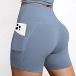 3Pcs Summer Butt Lifting Yoga Pockets Shorts High Waist Cyclings Tights Workout Jogging Shorts Sportswear Gym Running Short