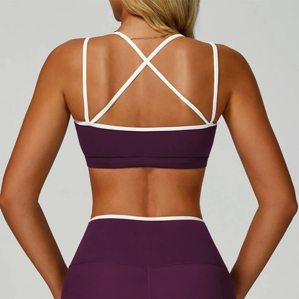 Sexy Back Sports Bra Top Women's Push-Up Yoga Underwear Fitness Top Running Workout Yoga Top Soft Beauty Back Bras Gym Underwear