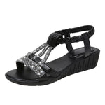 Shoes for Women Summer Women Wedge Bohemia Rhinestones Casual Platform Sandals Female Peep Toe Outdoor Beach Shoes 2026