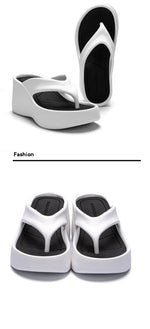 2026 New Women Fashion Slippers Soft EVA Summer Platform Shoes Girls Beach Flip Flops Thick Sole Female High Heel Street Sandals