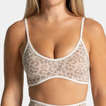 Braided Leopard Print Sports Bra - High Impact Support, Push-Up Design, Anti-Downward Shift, Breathable & Comfortable for Gym