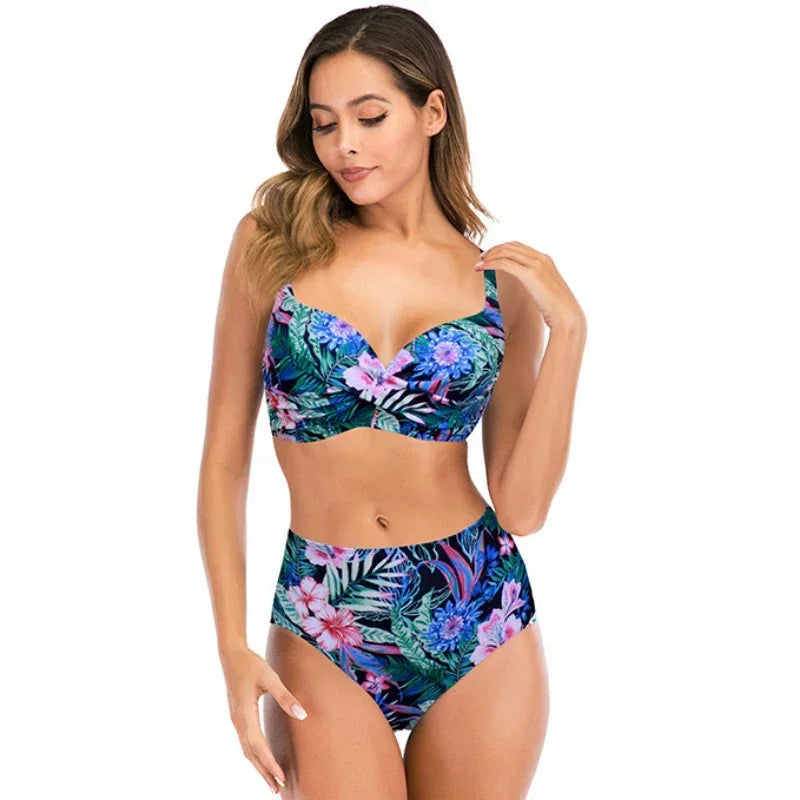 Sexy Bikini Women Push Up Swimwear Swimsuit Flower Print High Waist Bikinis Set Bathing Suit Beach Bikini Banadores Mujer 2026