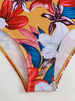 Vintage Flroal Print Swimsuit 2026 Women Padded Pleate Tummy Control One Piece Swimwear Cut Out Beach Bathing Swimming Suits