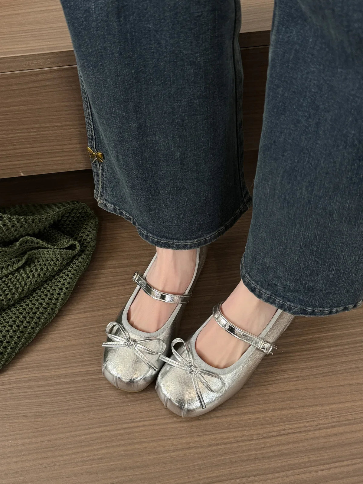 Butterfly-knot Women Ballet Mary Jane Shoes Fashion Mix Colors Internal Elevation Shoes Ladies Spring Autumn Concise Footwear