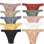 10Pcs/Set Women Seamless Panties Ribbed Underwear Sexy Lingerie High Leg Cut Female Sports Underpants Femme Thongs