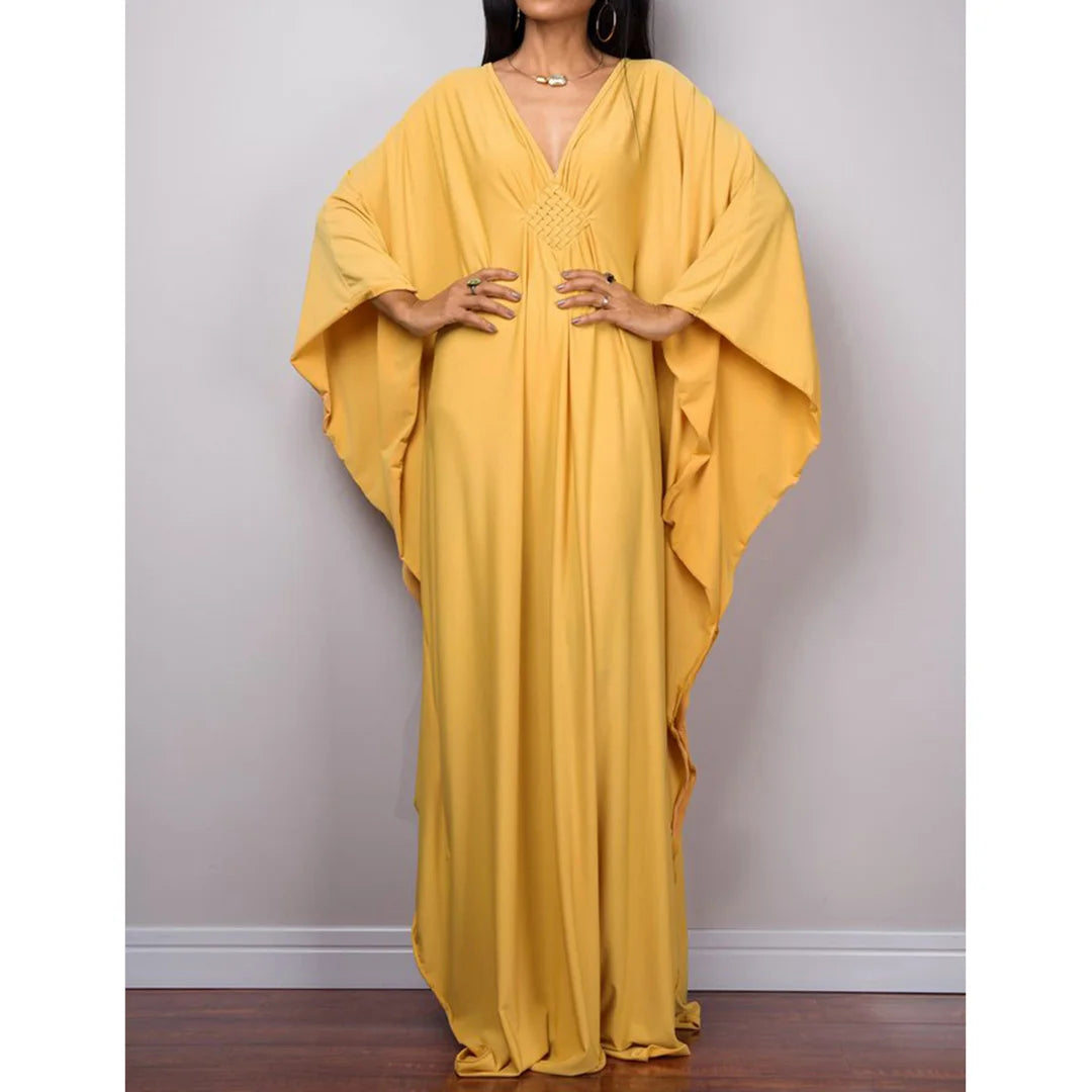 Greek Goddess Long Dress Batwing Sleeve Tunic Beach Cover Up Cover-ups Beach Dress Beach Wear Beachwear Kaftan Maxi Dress V4427