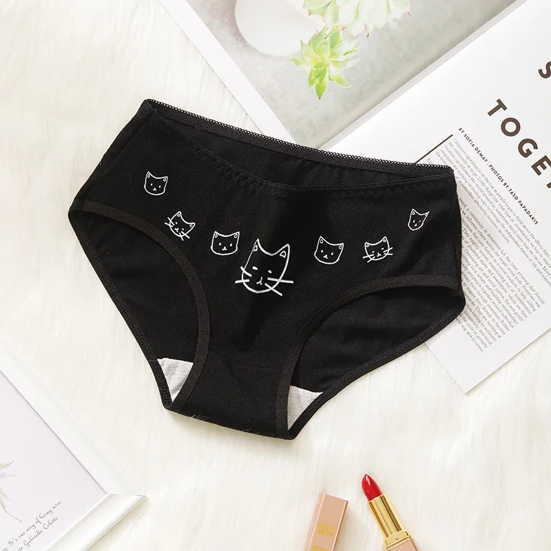 Women Panties 3D Print Seamless Panties Women Underwear ANGEL CAT Cartoon Print Lovely Push Up Briefs Lingerie Thong for Female