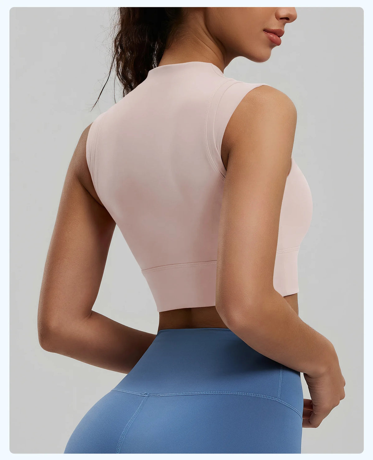 Women's Yoga Tank Top Highly Stretchy, Slightly High-Neck Sports Bra with Built-In Cups Lifts and Shapes The Bust Sexy Fitness
