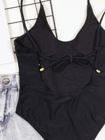 2026 Sexy Black One Piece Swimsuit Swimwear Women Solid One-piece Bathing Suit Beachwear Costumi Da Bagno Donna Banadores Mujer