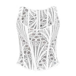 Lace Double Layer Fitted Corset Casaul Style Waist Trainer Mesh Solid Color Hollow Out Backless Suspenders Sleeveless Top CSSX