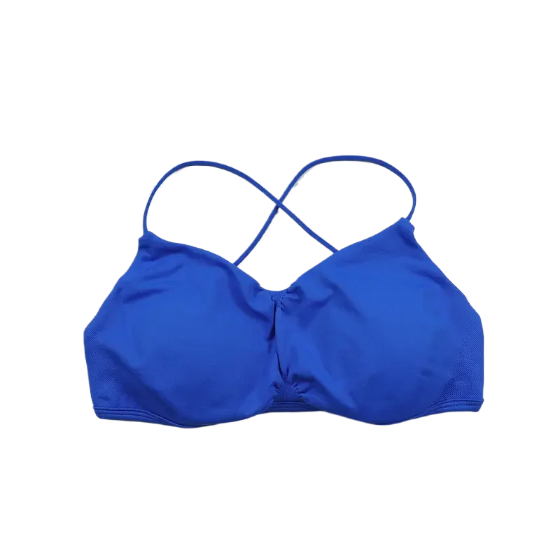 Gym Sports Bra Women Strappy Seamless Yoga Bra Padded Cross Back Gym Bras V Scoop Workout Crop Top Running Yoga Tops Fitness