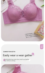 Womens Lace Bras Ultra-Thin Perspective Bralette Deep V Bra Sexy Lingerie Tops Plus SizeCup Mom's underwear active bra