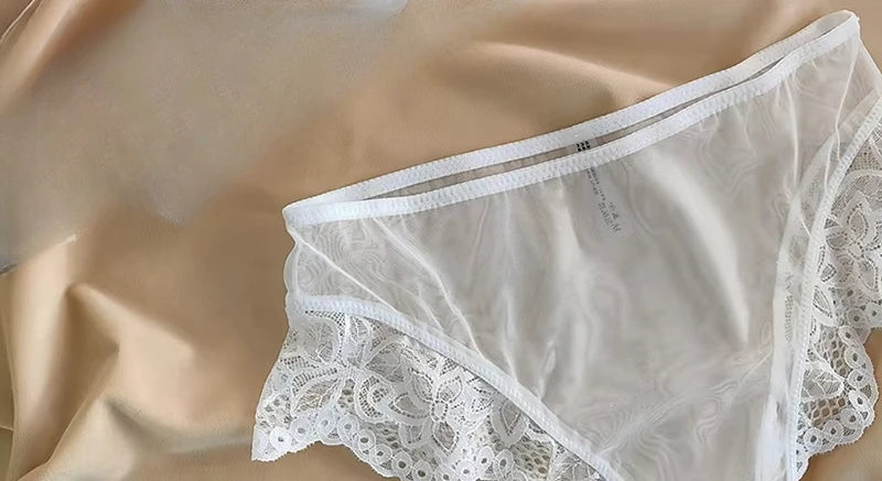 MOYISU French temptation lace big boobs small bra underwear ultra thin set transparent white sensory pure desire underwear