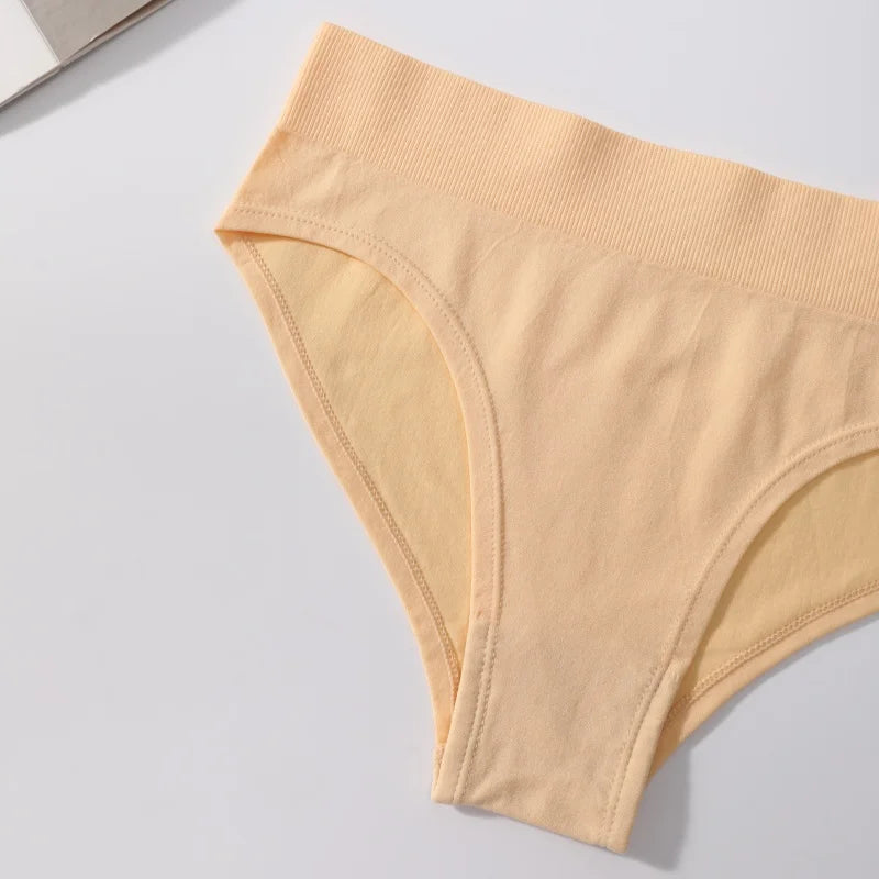 3Pcs/Set High Rise Briefs Women Classic Panties Female Underpants Solid Color Panty Plus Size Underwear Sexy Lingerie S-3XL