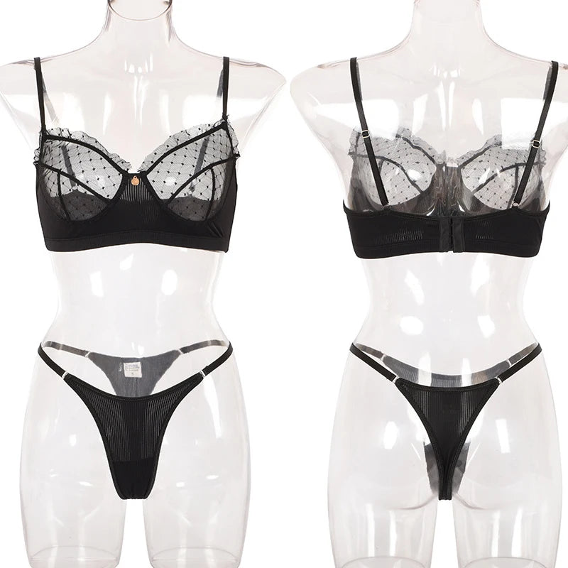 Flounce Sexy Lingerie Lace Transparent Women's Underwear Hot Delicate Erotic Lingerie Set Porn Exotic Sets Sexiest Outfit