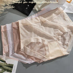 4Pcs/Set Women Ice Silky Panties Soft Briefs Seamless Underwear Summer Sexy Lingerie Female Underpants Low Rise Panties M-XL