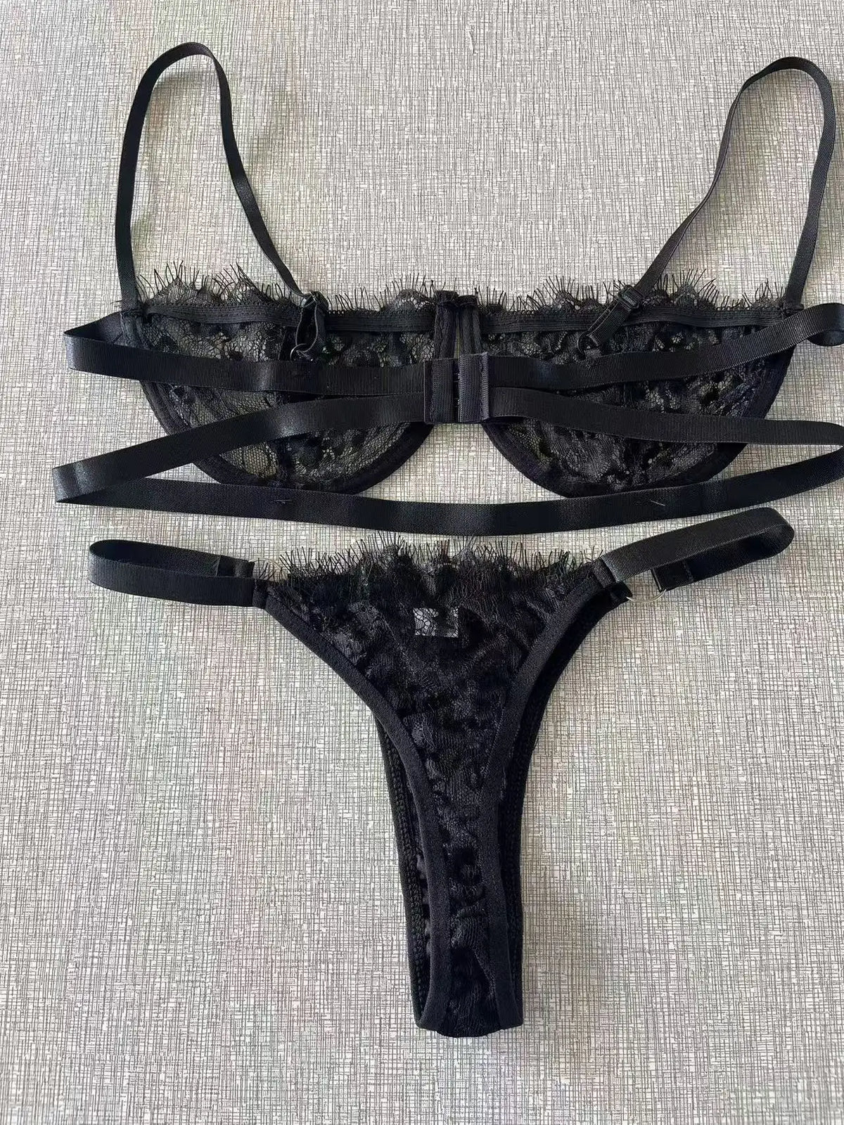 Lace Women's Sexy Underwear Underwire Bra & Panty Lingerie 2pcs/Set (In Stock)