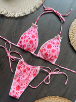 2026 Floral Print Halter Strappy Bikini Female Swimsuit Women Swimwear Two-pieces Bikini Set Bow Knotted Bathing Suit Swim Lady