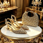 Doershowfashion High Quality African Style Ladies Shoes And Bags Set Latest silver Italian Shoes And Bag Set For Party HGH1-1